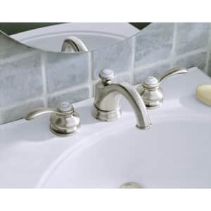 Fairfax 8 in. Widespread 2-Handle Water-Saving Bathroom Faucet with Lever Handles in Vibrant Brushed Nickel