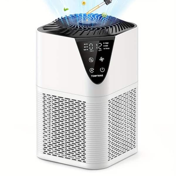 1250 sq.ft. HEPA Personal 3-stage Air Purifier in White, 12H Timer, 3 Speeds, PM2.5 Monitor,Filter Reminder,Aromatherapy