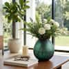 Liv&Skye7.5in.Blue/GreenGlassRoundFrostedEtchedDecorativeVase22903-01-TheHomeDepot