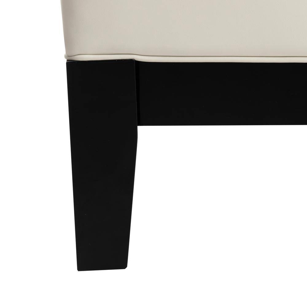 Jordan Off-White Tufted Leather Cocktail Ottoman