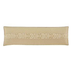 Lagos Polyester Gold Bolster Decorative Throw Pillow 15 in. X 52 in.