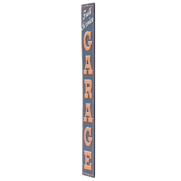 Full Service Garage Orange Embossed Tin Sign