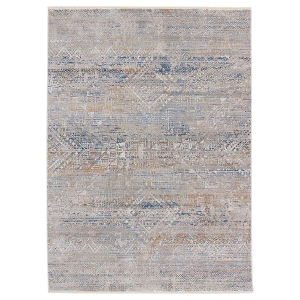 Jaipur Living Audun Gray/Blue 8 ft. x 10 ft. Tribal Rectangle Area Rug
