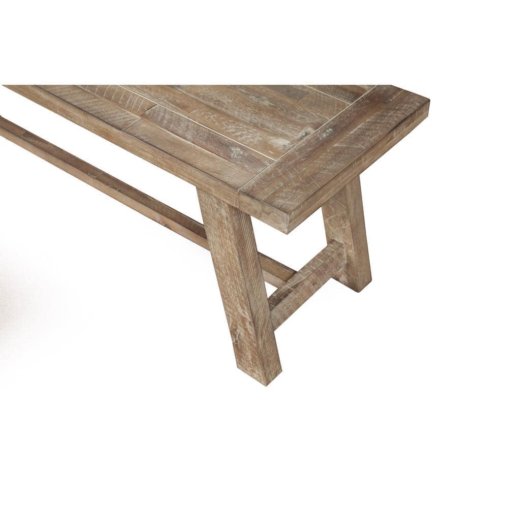 Rustic Transitional Newberry 60'' Beige and Brown Dining Bench