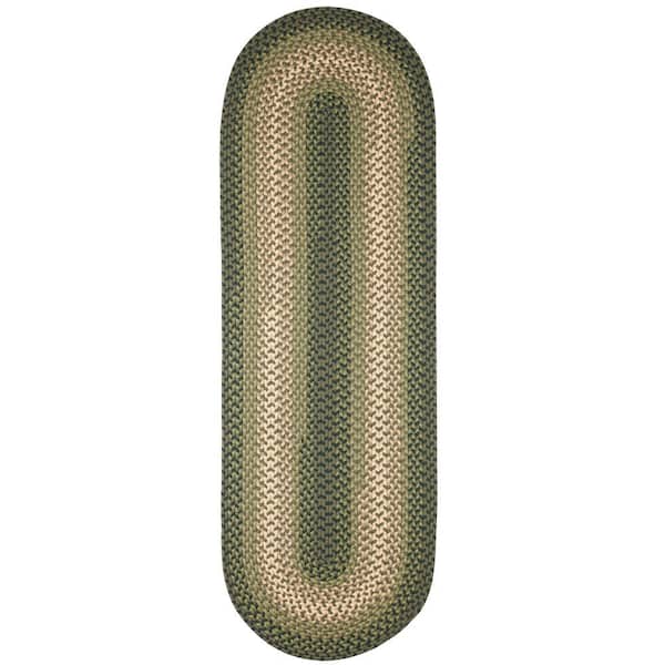 Pioneer Green Multi 2 ft. x 6 ft. Indoor/Outdoor Braided Runner Rug