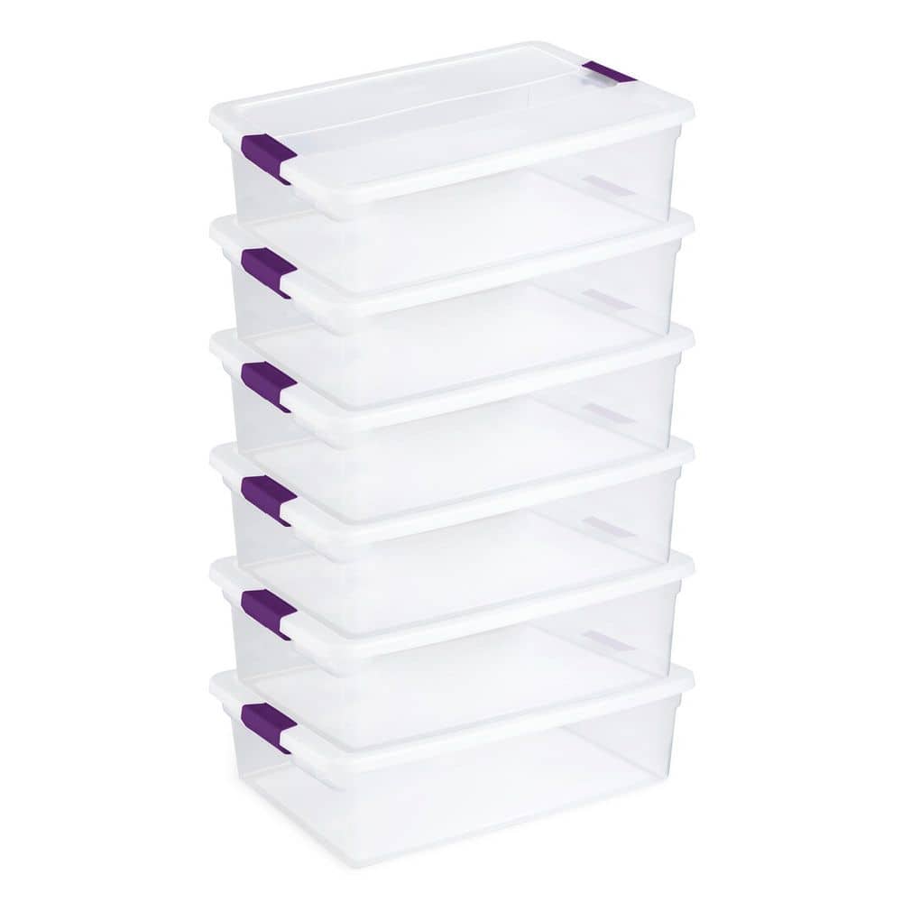 32 qt. Clear Under Bed Storage Container Tote with Latch Lid, 6 Pack price history on PriceWatchPro
