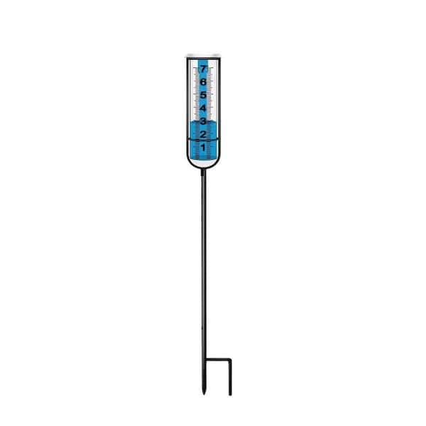 Rain Gauge with Stake, Accurate Outdoor Rain Meter for Garden or Lawn-Large Numbers, Adjustable Height