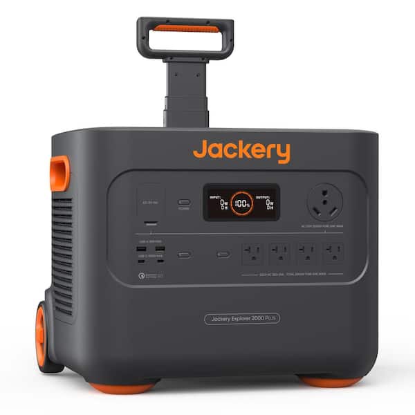 Jackery 3000W Output/6000W Peak Portable Solar Power Station Explorer 2000 Plus Push Start Battery Generator for Outdoors Home