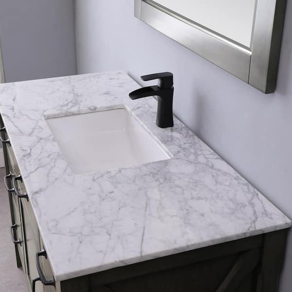 Altair Maribella 48 in. Single Bathroom Vanity Set in Rust Black and  Carrara White Marble Countertop with Mirror 535048-RL-CA - The Home Depot