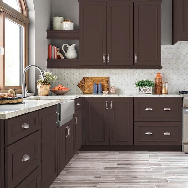 1 gal. #PPF-51 Dark Walnut Satin Enamel Interior/Exterior Cabinet, Door & Trim Paint