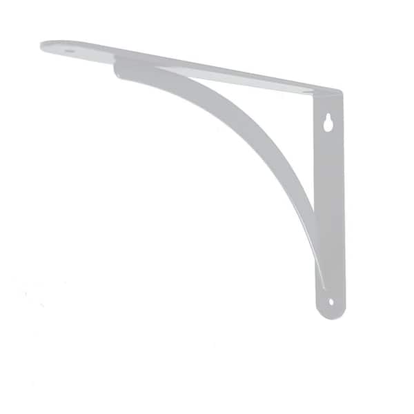 6. 5in x 9in White Steel Cove Decorative Shelf Bracket