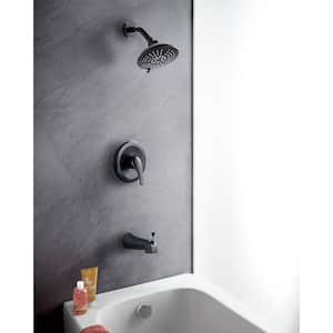Single Handle 1 -Spray Tub and Shower Faucet 2.2 GPM in. Spot Defense Matte Black Valve Included
