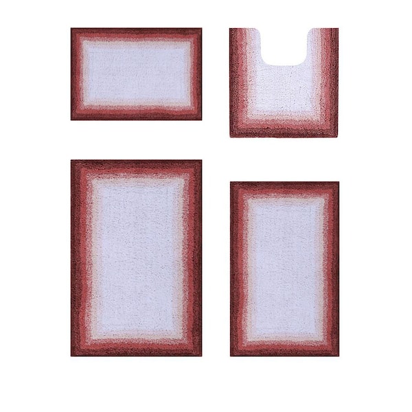 Better Trends Torrent Collection Pink 100% Cotton 4-Piece Bath Rug Set