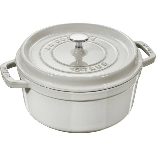 Cast Iron 5.5 qt. Round Cocotte Dutch Oven - White Truffle