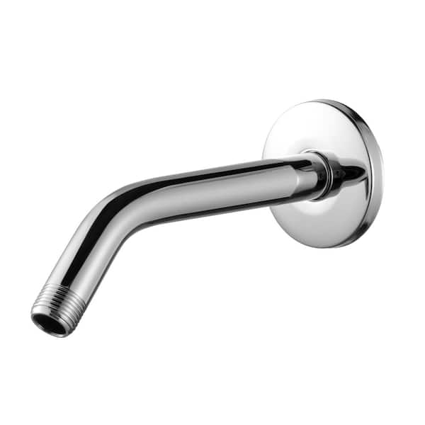 6 in Wall Mount Shower Arm with Flange for Fixed and Handheld Showerheads in Chrome Finish, Replacement