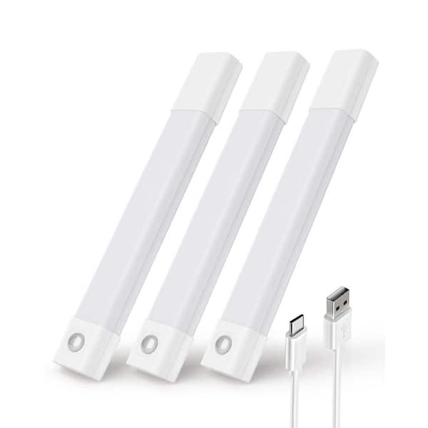 White LED Under Cabinet Lighting Lamp with Motion Sensor, 3 Color Temperatures, Dimmable, Magnetic Installation (3-Pack)