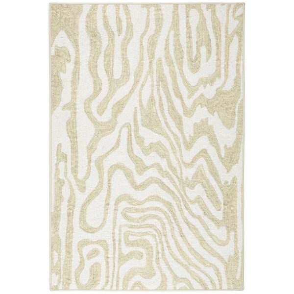 DASH & ALBERT Amber Machine Washable Natural 3 ft. x 5 ft. Indoor Area Rug