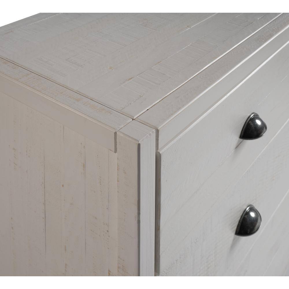White Farmhouse Double Dresser with Six Drawers