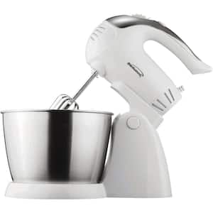 3 Qt. 5-Speed + Turbo White Electric Stand Mixer with Bowl