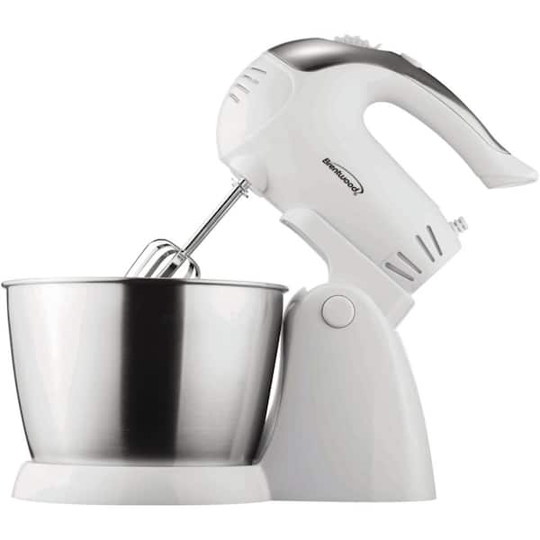 OVENTE Electric Stand Mixer 3.5 qt., 5 Speed Control, 250-Watt with 2  Blender Attachment Egg Beater Whisk and Dough Hook Black SM680B - The Home  Depot