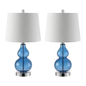 Brisor 22 in. Blue/Chrome Table Lamp