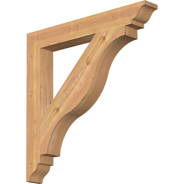 Ekena Millwork 3.5 in. x 28 in. x 28 in. Western Red Cedar Funston Traditional Smooth Bracket