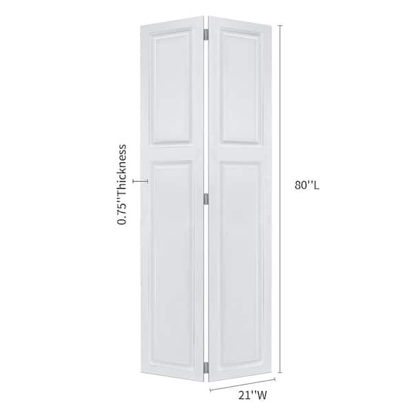 2-Panel Cottagestyle door 3/4 in. thick 42 in. x 80 in. Solid Core White Finished Vinyl Bi-fold Door With Hardware Kit