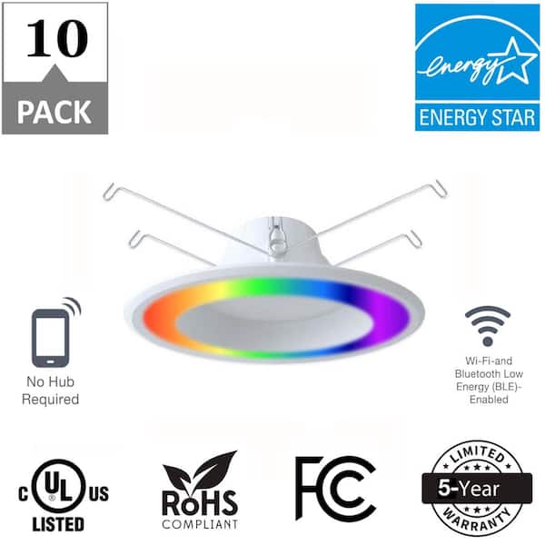 Simply Conserve 5/6 in. Smart Wi-Fi Plus BLE 12-Watt LED Recessed