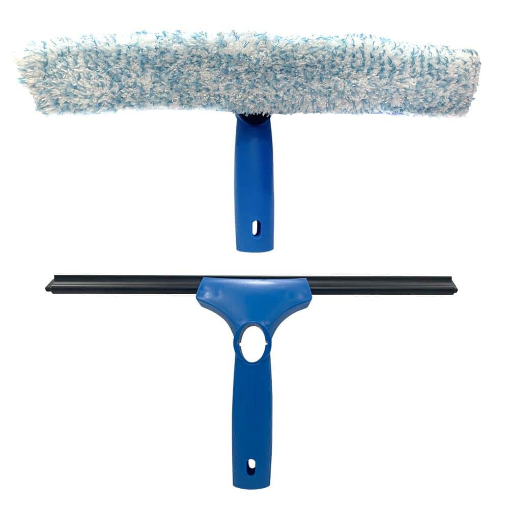 Kleen Handler Window Washing 14 in. Squeegee, 2-in-1 Window Cleaning Tool, Scrubber and Squeegee Combo Cleaner(2-Pack)