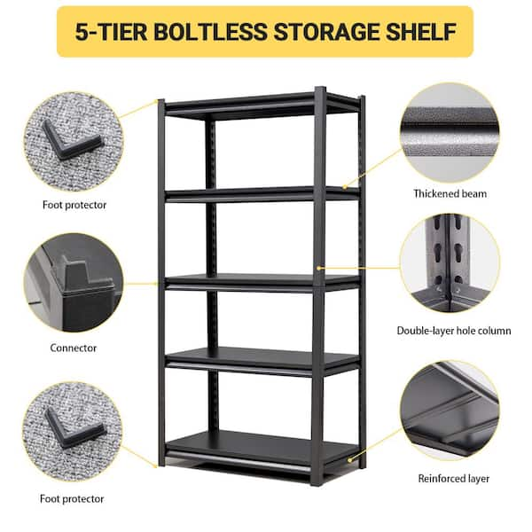 NEW 5-Tier sold Layer Shelf, Heavy Duty Adjustable Wire Metal Shelving Rack