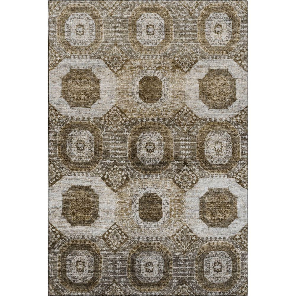Mayfield Premium Machine Washable Abstract AMF1926 Brown 8 ft. x 10 ft. Area Rug price history on PriceWatchPro