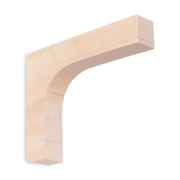 Shelf Bracket 1.25 in. x 7 in. x 5.5 in. Unfinished Pine Wood - Decorative Bracket with Pre-Installed Keyhole Plate