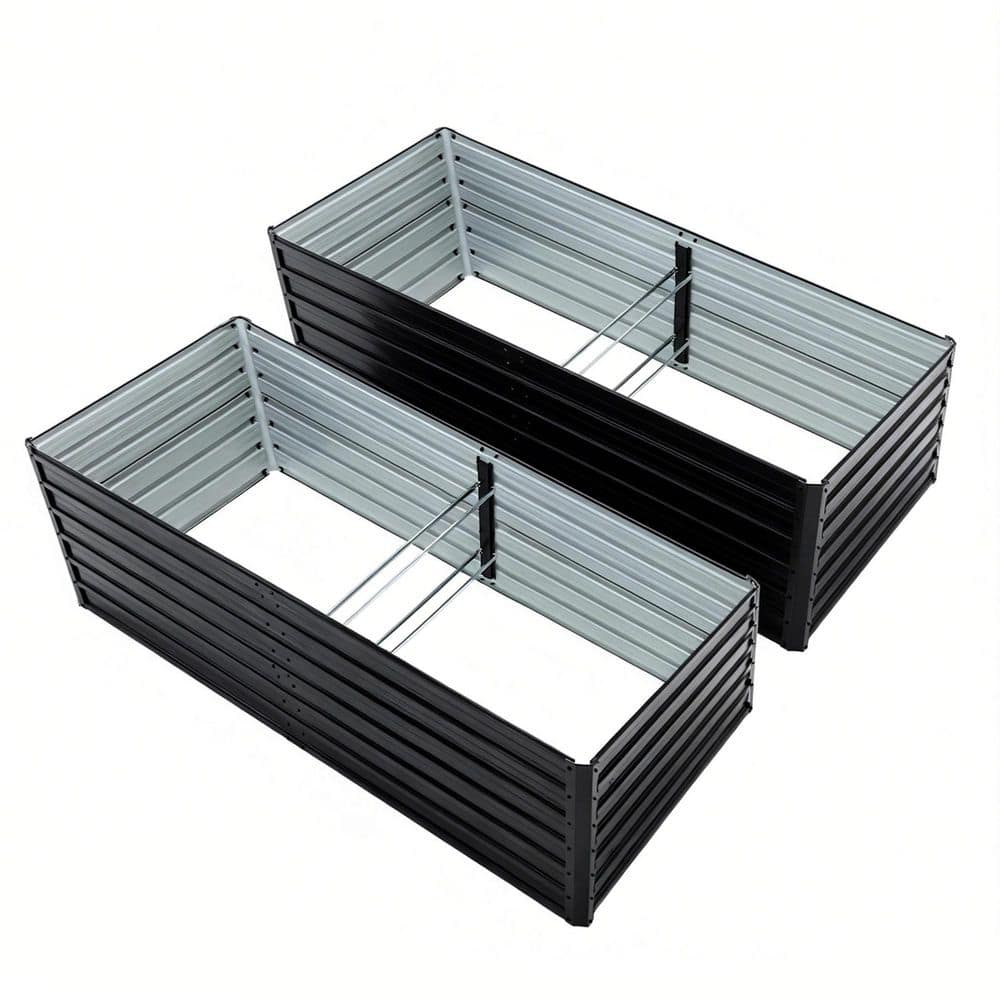8 x 4 x 2 ft. Black Metal Rectangular Raised Garden Bed Outdoor Reinforced Galvanized Planter Box Kit (2-Pack) price history on PriceWatchPro