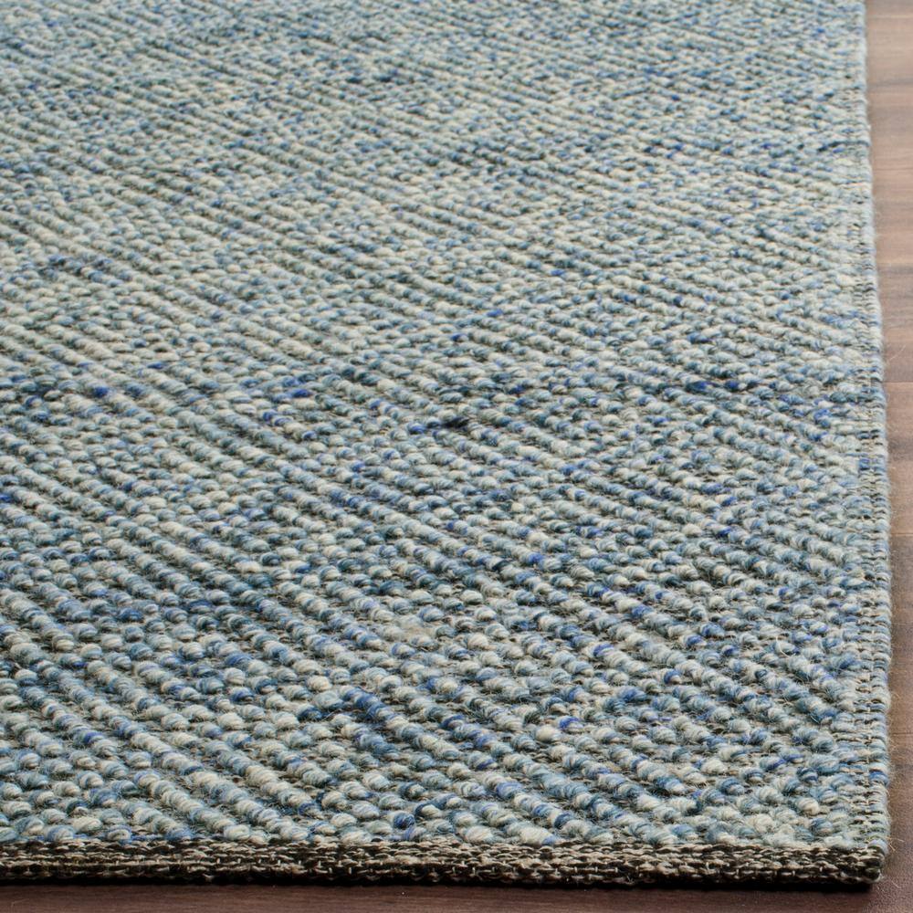 Blue Hand-Tufted Wool 8' x 10' Rectangular Area Rug