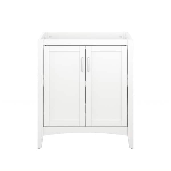 Tilton 30 in W x 21.5 in D x 34.2 in H Folding Bath Vanity Cabinet without Top in White Finish