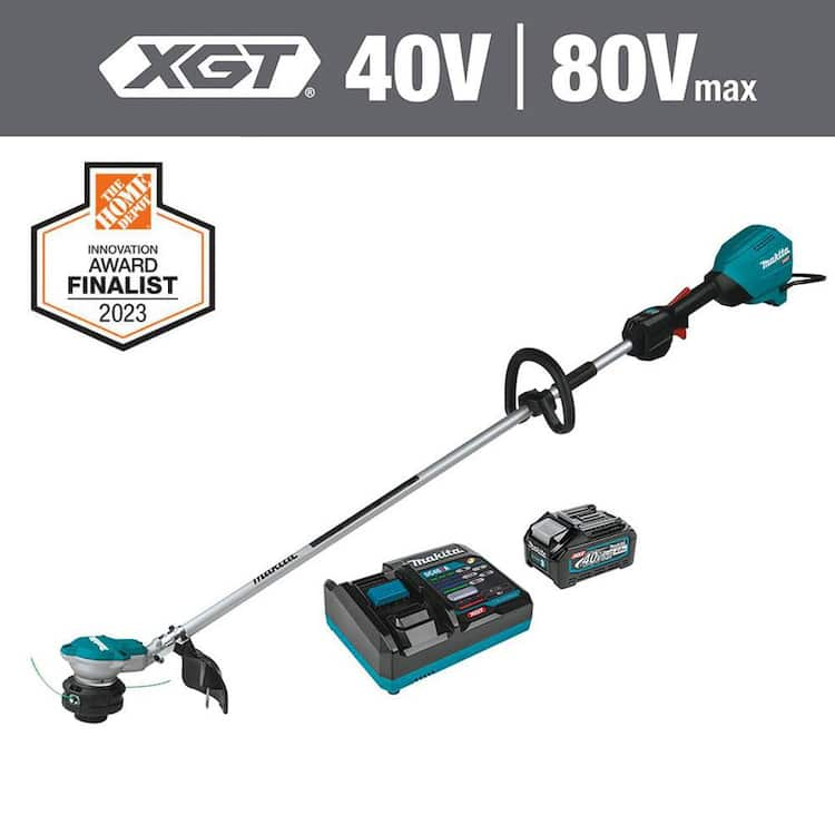 Makita XGT 40V max Brushless Cordless 15 in. String Trimmer Kit (4.0 Ah ...