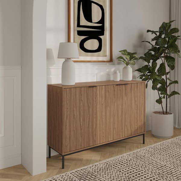 Nexera Connor Light Walnut Composite 3-Door Buffet 157892 - The