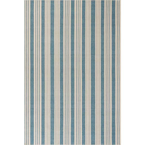 Birmingham Machine Washable Blue 8 ft. x 10 ft. Indoor Area Rug