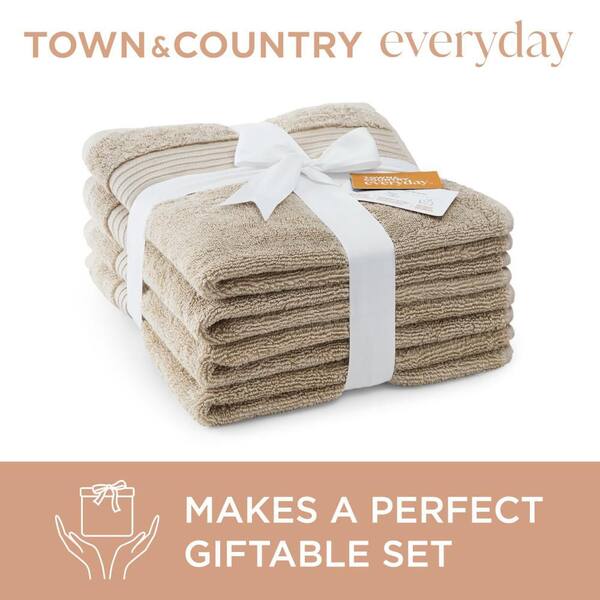TOWN & COUNTRY LIVING Solid Dobby Border Cotton 20 in. x 30 in