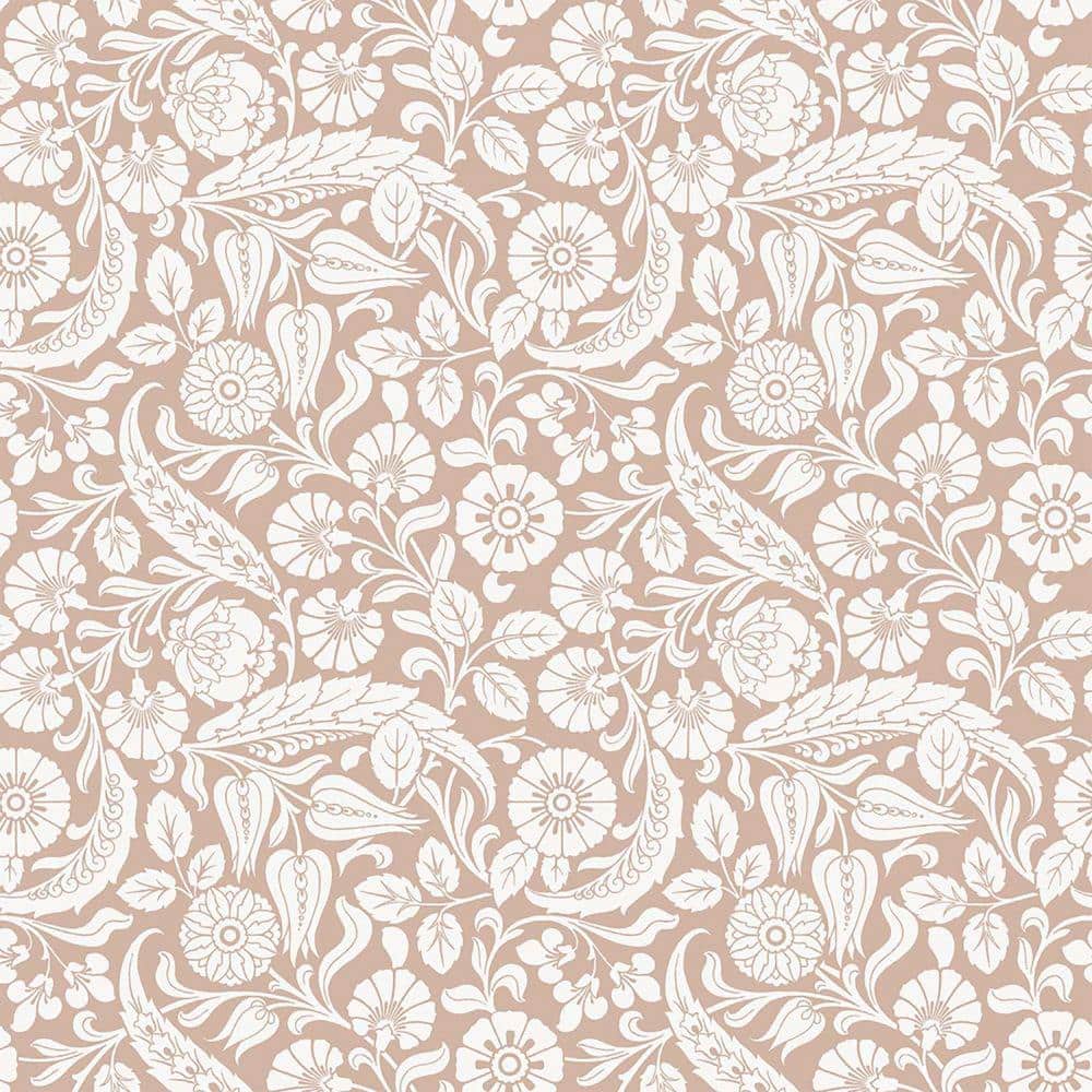 Cordelia Pink and White Non-Woven Floral Wallpaper Bolt