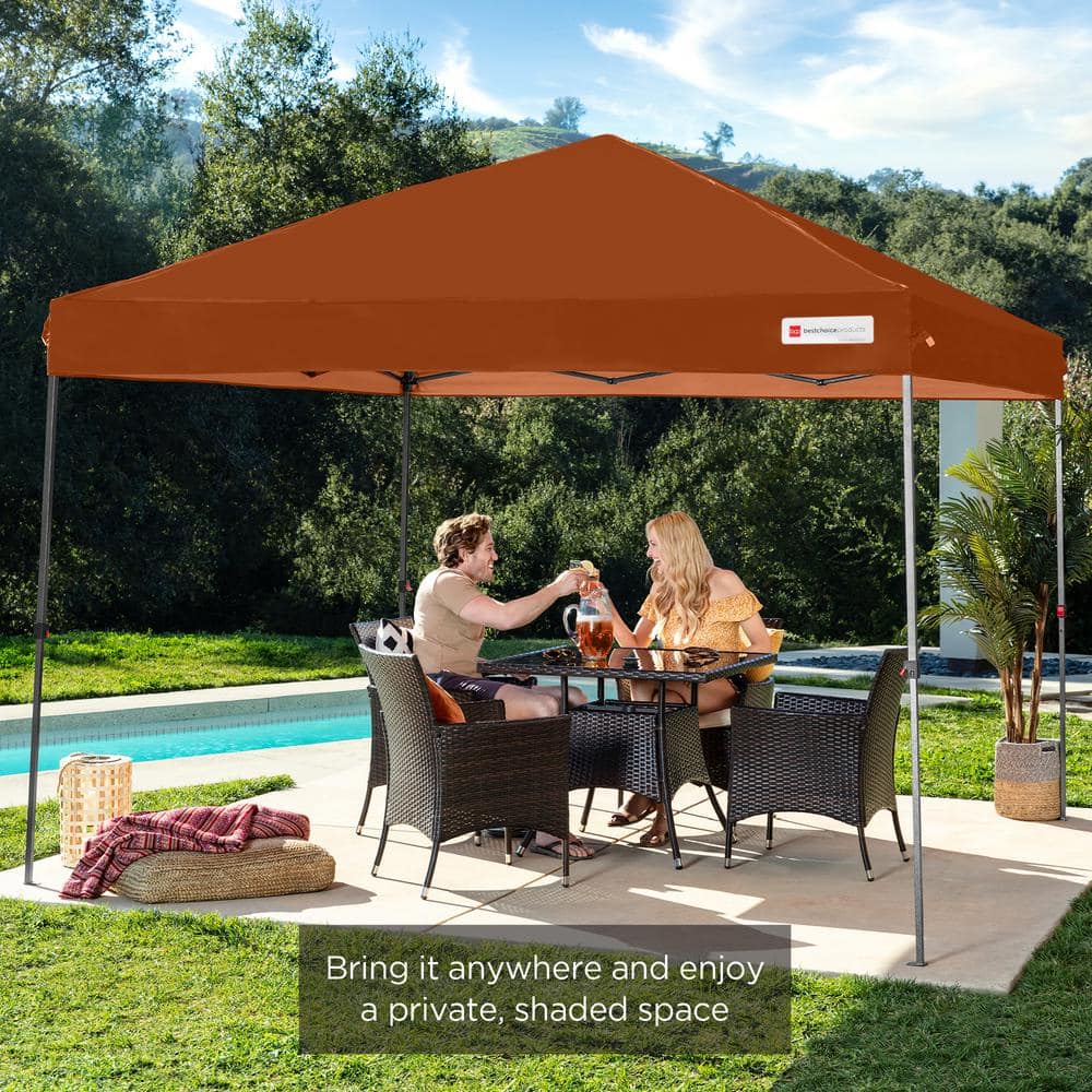 Rust 10x10ft Easy Setup Pop Up Canopy with Wheeled Case