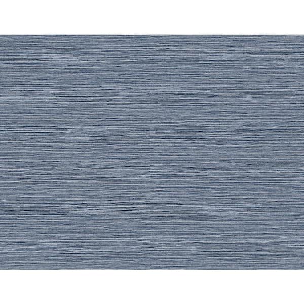 60.75 sq. ft. Coastal Haven Denim Blue Tiger Island Faux Sisal Embossed Vinyl Unpasted Wallpaper Roll