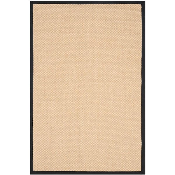 SAFAVIEH Natural Fiber Maize/Black 4 ft. x 6 ft. Border Area Rug