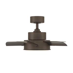 Vox 26 in. Smart Indoor/Outdoor Bronze Standard Ceiling Fan 3000K Integrated LED with Remote
