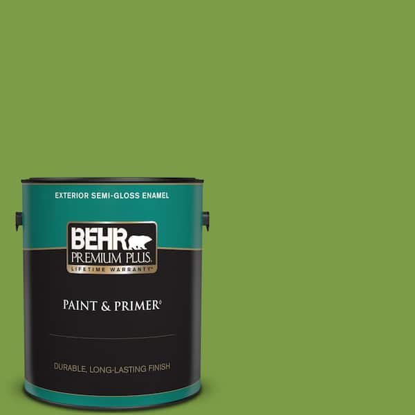 BEHR PREMIUM PLUS 1 gal. #420B-7 Pepper Grass Semi-Gloss Enamel Exterior Paint & Primer