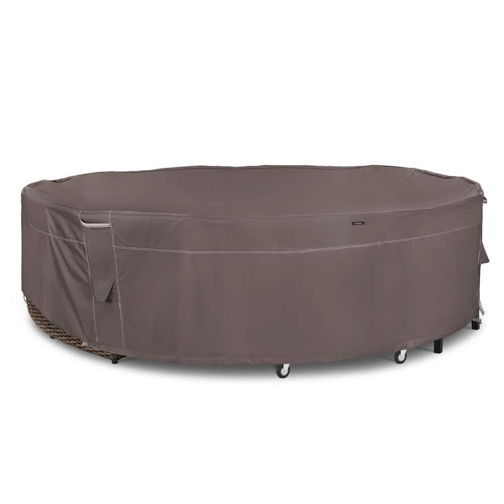 Classic Accessories Ravenna 128 in. Dia x 30 in. H Dark Taupe Water ...