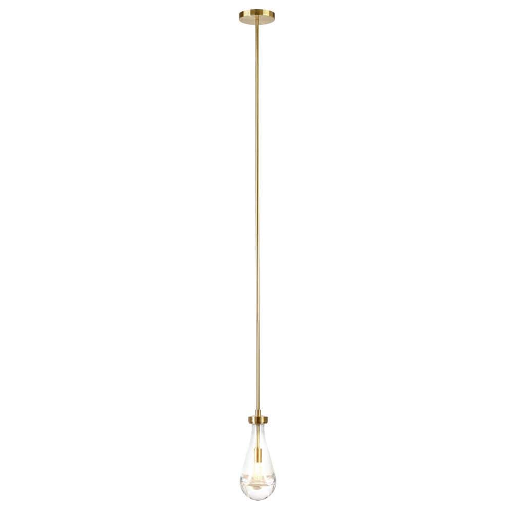 Evelyn&Zoe Transitional 5 Wide Brushed Brass Pendant