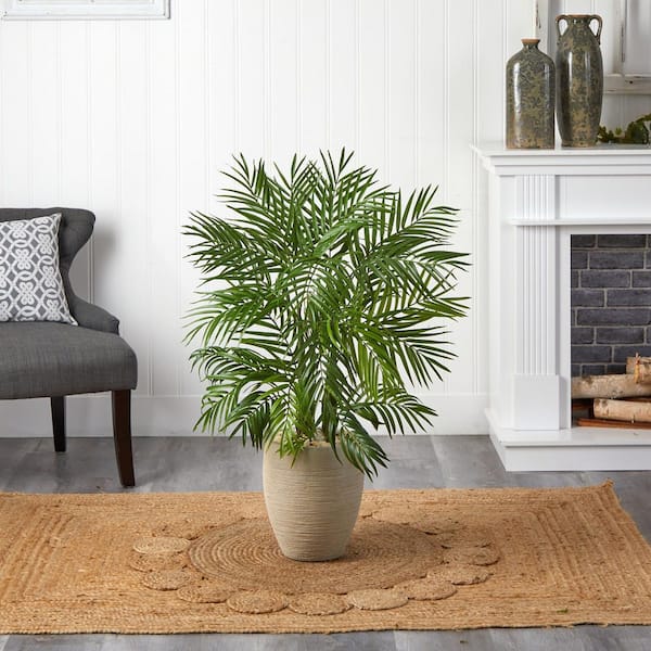 Artificial Tree in Geometric Pattern Planter, outlet Fake Areca Tropical Palm Silk Tree, Artificial Plant for Indoor and Outdoor Home Decor