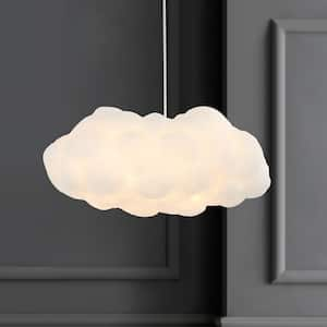 Zephyr 23 in. 2-Light White Modern Contemporary Silk LED Cloud Standard Pendant