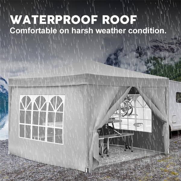 ITOPFOX 10 ft. x 10 ft. Outdoor White Pop Up Canopy, Folding ITOPFOX 10 ft. x 10 ft. Outdoor White Pop Up Canopy, Folding